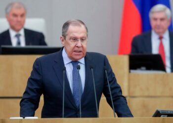 In this photo released by The State Duma, The Federal Assembly of The Russian Federation Press Service, Russian Foreign Minister Sergey Lavrov delivers his speech at the State Duma, the Lower House of the Russian Parliament in Moscow, Russia, on Wednesday, Feb. 14, 2024.,Image: 846504080, License: Rights-managed, Restrictions: This content is intended for editorial use only. For other uses, additional clearances may be required.
Handout - Government Produced
AP PROVIDES ACCESS TO THIS PUBLICLY DISTRIBUTED H