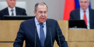 In this photo released by The State Duma, The Federal Assembly of The Russian Federation Press Service, Russian Foreign Minister Sergey Lavrov delivers his speech at the State Duma, the Lower House of the Russian Parliament in Moscow, Russia, on Wednesday, Feb. 14, 2024.,Image: 846504080, License: Rights-managed, Restrictions: This content is intended for editorial use only. For other uses, additional clearances may be required.
Handout - Government Produced
AP PROVIDES ACCESS TO THIS PUBLICLY DISTRIBUTED H