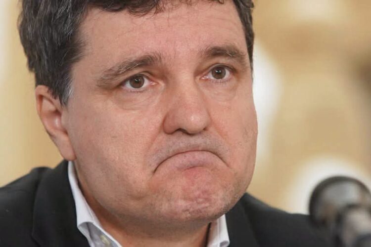 Bucharest, Romania. 20th May, 2024: Nicusor Dan Mayor of Bucharest and independent candidate for another term presents his activity report as general mayor and the main objectives for the next 4 years